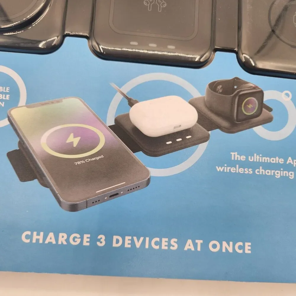 myCharge 3‑in‑1 Folding Wireless Charging Pad iPhone Apple Watch AirPods Sealed